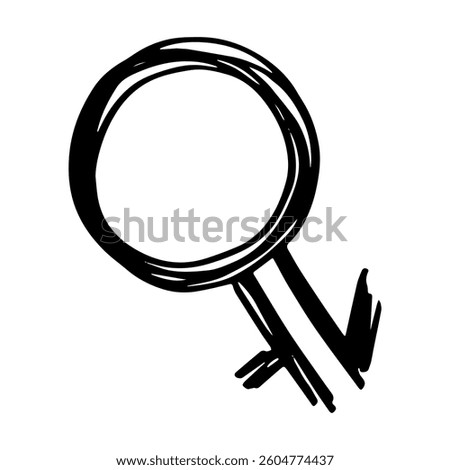 Hand drawn intergender gender identity icon Symbol used to represent sex and gender