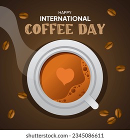 Hand drawn international coffee day event