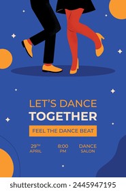 Hand drawn international dance day illustration vertical poster. Vector illustration