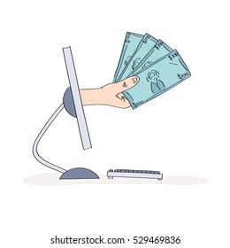 Hand drawn internet earnings concept