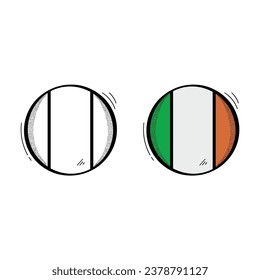 Hand Drawn Ireland Flag Icon Vector Design.