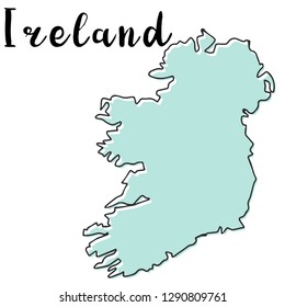 Hand drawn of Ireland map, vector illustration