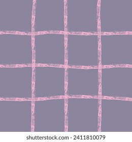 Hand Drawn Irregular Geometric Pattern with doodle freehand grid. Unique grey, pink, red brush shapes and borders. y2k grunge Simple Design Element, Vector Illustration Grid 