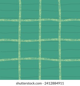 Hand Drawn Irregular Geometric Pattern with doodle freehand grid. Unique green, grey, pale brush shapes and borders. y2k grunge Simple Design Element, Vector Illustration Grid 