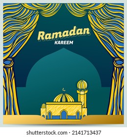 Antecedentes islámicos dibujados a mano adecuados para el vector premium de los momentos de Eid