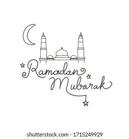 Hand drawn islamic design, lettering and doodle style. Ramadan and Eid Mubarak festive.
