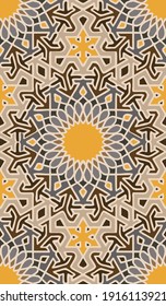 hand drawn Islamic geometric seamless pattern, Moroccan pattern. arabesque tile , geometric design.