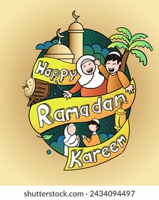 hand drawn Islamic holiday celebration