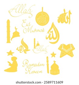 Hand Drawn of Islamic Icons and Calligraphy