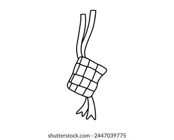 Hand Drawn Islamic Ketupat Line art