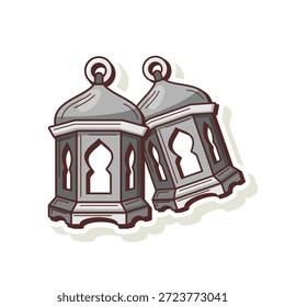 Handgezeichnetes islamisches Laternenelement, Vektordesign