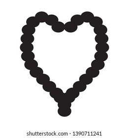 Hand drawn Islamic prayer beads in cartoon style isolated on white background. Religion symbol stock vector illustration.