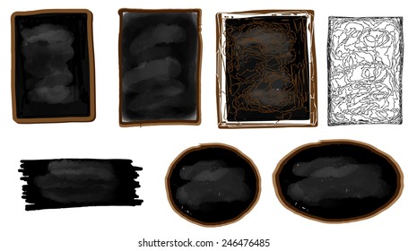 hand drawn isolate blackboard and frame vector