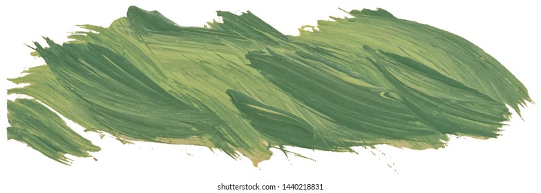 Hand drawn isolated acrylic paintbrush stripes with dirty green color, EPS10 vector illustration.