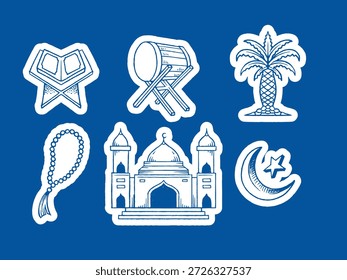 Icono de Ramadán de Paquete aislado dibujado a mano, ilustraciones de elementos islámicos