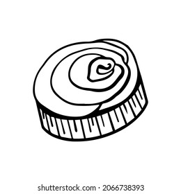 Hand drawn isolated cake element on white background for decorative design. Vector illustration