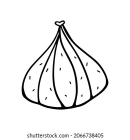 Hand drawn isolated cake element on white background for decorative design. Vector illustration