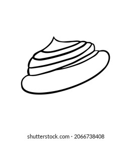 Hand drawn isolated cake element on white background for decorative design. Vector illustration