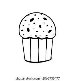 Hand drawn isolated cake element on white background for decorative design. Vector illustration