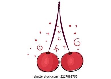 A hand drawn isolated cherry. Good for any project.