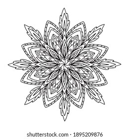 Hand drawn isolated graphic element. Original authentic boho and ethnic style mandala - indian, arabic.