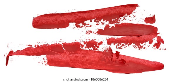 Hand drawn isolated oil paintbrush stripe with deep dirty red color esp 10 vector illustration. Template for your long text atop.