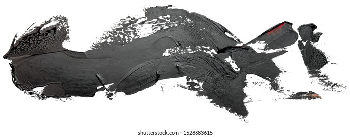 Hand drawn isolated paintbrush curved stripe with dirty black color esp 10 vector illustration.