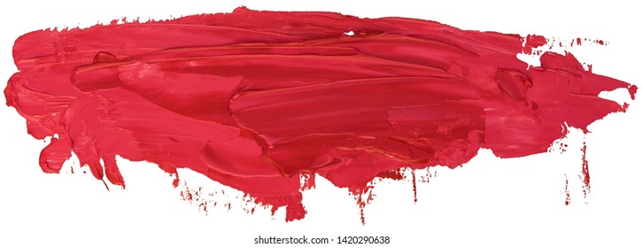 hand drawn isolated paintbrush stripe with dirty red color eps 10 vector illustration.