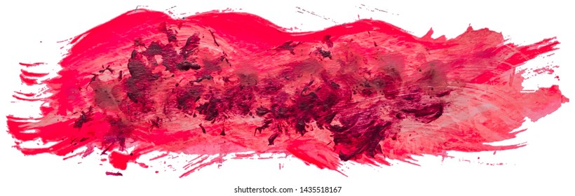 Hand drawn isolated paintbrush stripe with dirty pink color acrylic eps 10 vector illustration.