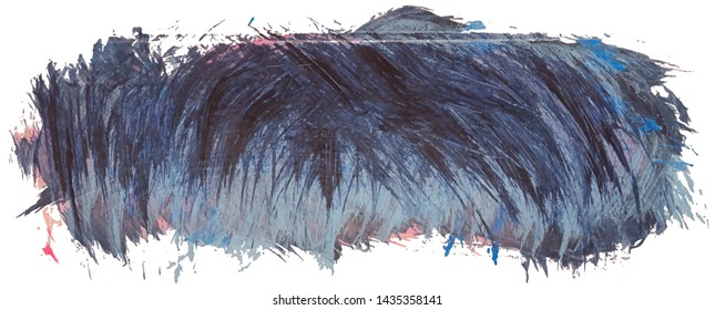 Hand drawn isolated paintbrush stroke with dirty blue and black color eps 10 vector illustration.