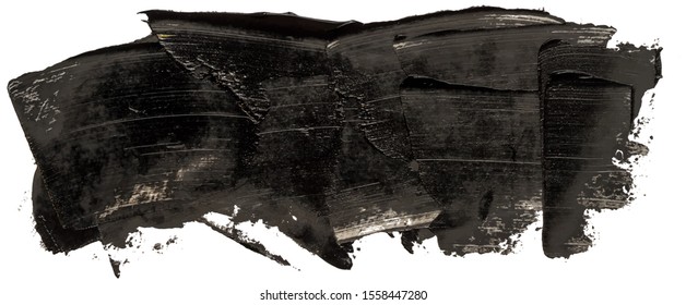 Hand drawn isolated rectangular paintbrush stripe with dirty black color esp 10 vector illustration template fot your text.