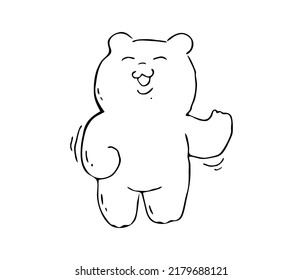 Hand drawn isolated Teddy bear. Doodle vector illustration