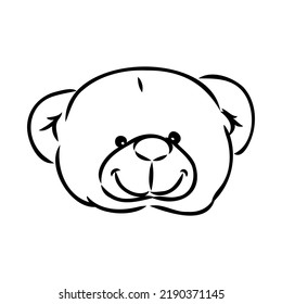 Hand drawn isolated Teddy bear. Doodle vector illustration