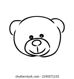 Hand drawn isolated Teddy bear. Doodle vector illustration