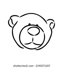 Hand drawn isolated Teddy bear. Doodle vector illustration