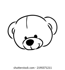 Handgezeichneter Teddybär. Doodle-Vektorgrafik