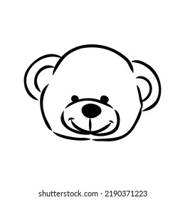 Hand drawn isolated Teddy bear. Doodle vector illustration