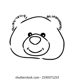 Hand drawn isolated Teddy bear. Doodle vector illustration