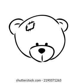 Hand drawn isolated Teddy bear. Doodle vector illustration