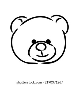 Hand drawn isolated Teddy bear. Doodle vector illustration