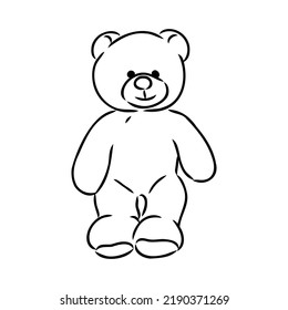 Hand drawn isolated Teddy bear. Doodle vector illustration