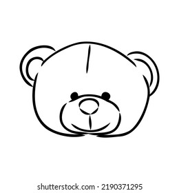 Hand drawn isolated Teddy bear. Doodle vector illustration