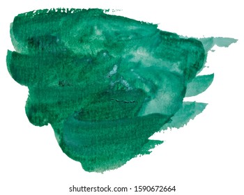 Hand drawn isolated triangle paintbrush gouache stripe with dirty green color eps 10 vector illustration