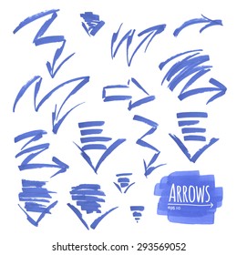 Hand drawn isolated vector arrow collection