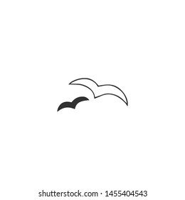 Hand drawn isolated vector icon, two birds. Minimal logo elements. For business identity and branding.