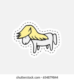 Hand drawn isolated vector illustration lable in patch style. Great for embroidery, sticker or pin.