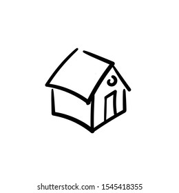 Hand drawn isometric house. Simple vector icon