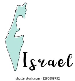 Hand drawn of Israel map, vector illustration