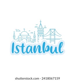 Hand Drawn Istanbul Calligraphy Text Vector Design.