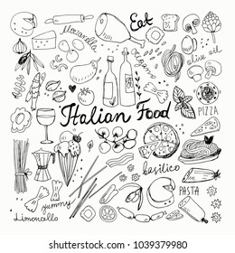 Hand Drawn  Italian Food Doodles